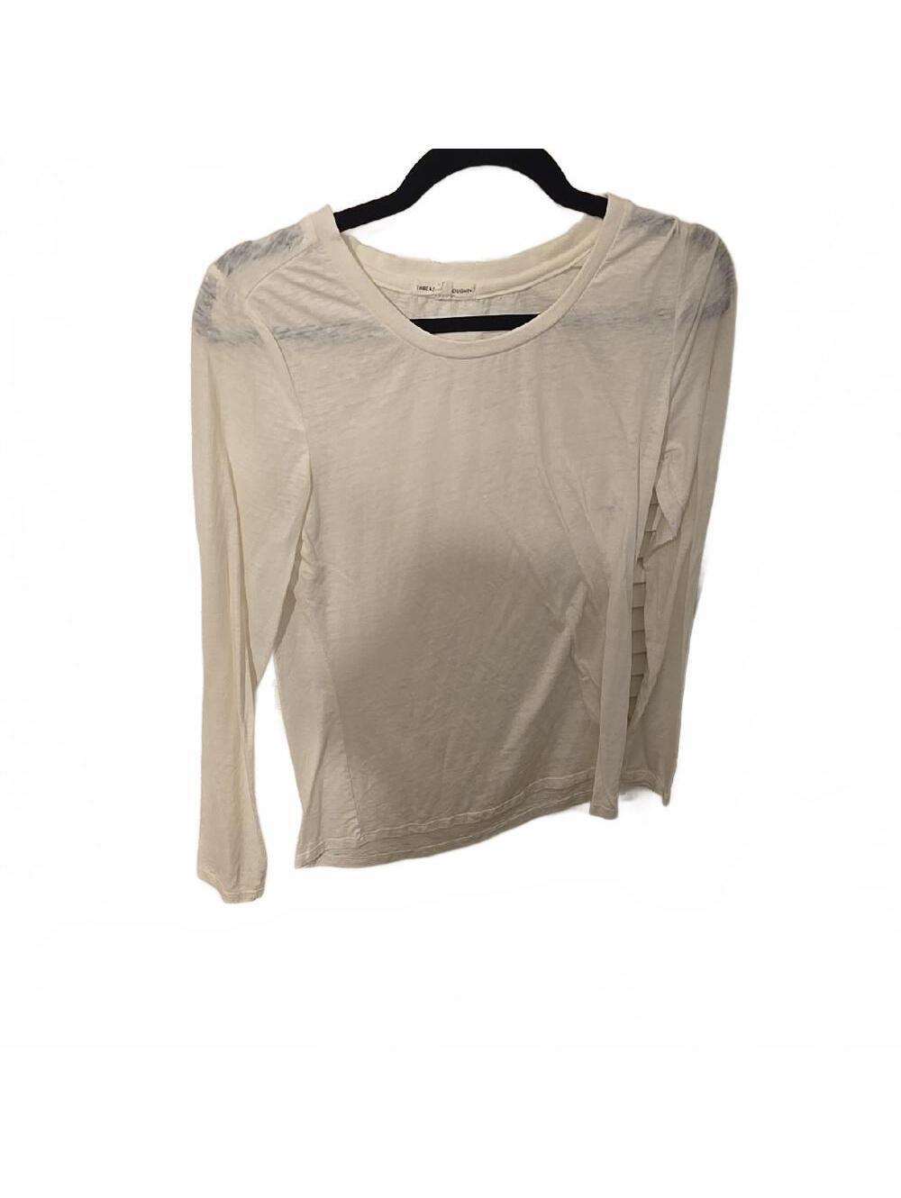THREADS 4 THOUGHT Womens Cream Long Sleeve Tee Sz S